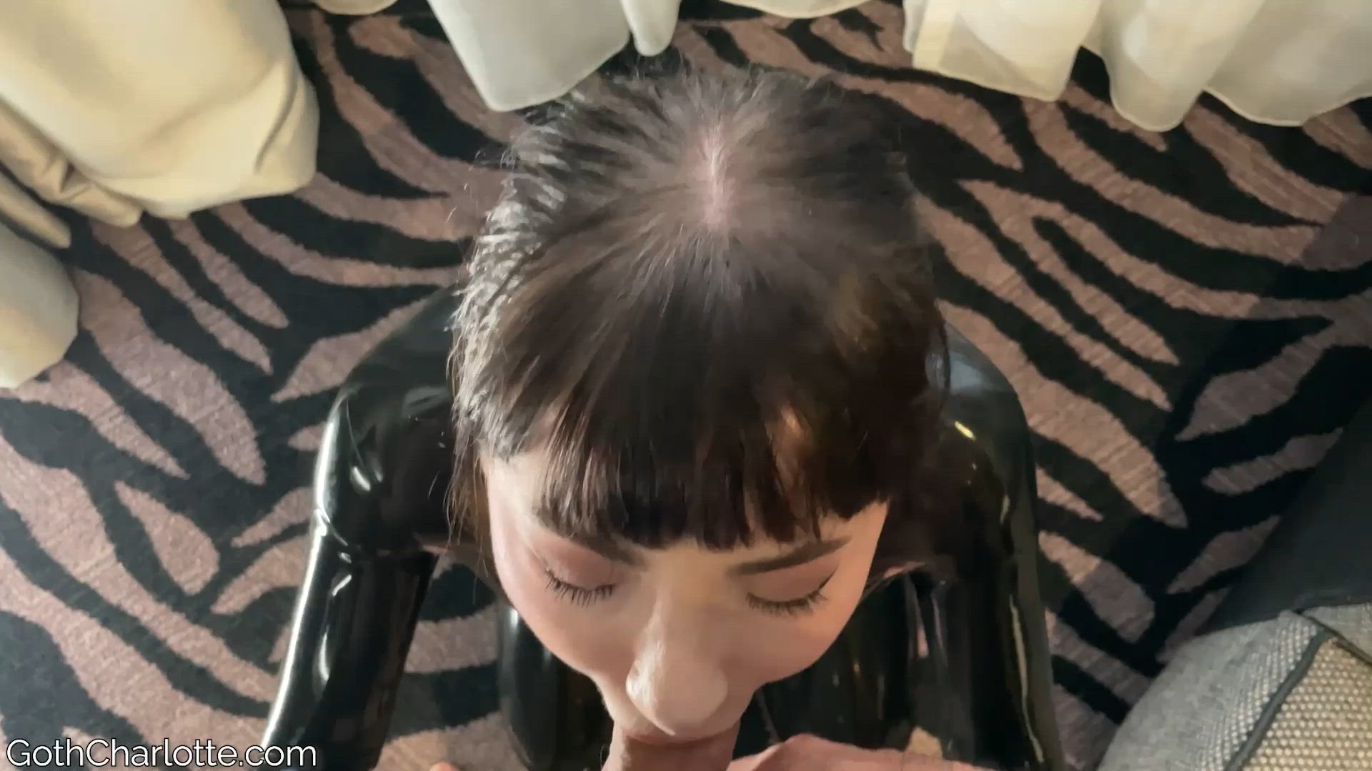 Catsuit porn video with onlyfans model Charlotte Sartre <strong>@gothcharlotte</strong>