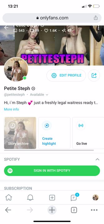 Naked porn video with onlyfans model Petite Steph <strong>@petitesteph</strong>